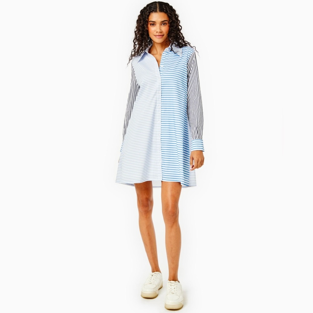 Addison Bay Blue and White Striped Mini Dress